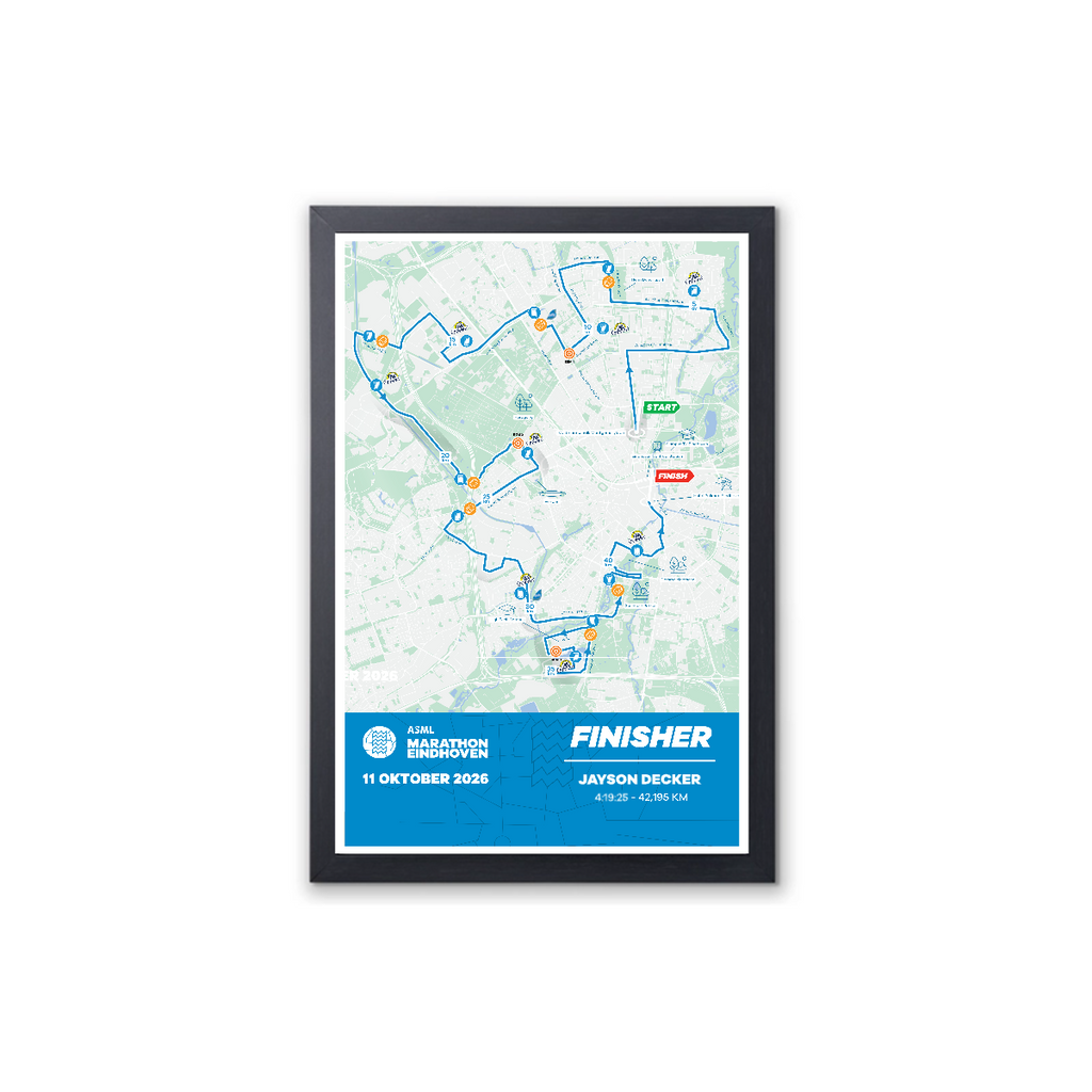 ASML Marathon Eindhoven - Framed finisher poster 30 x 45cm