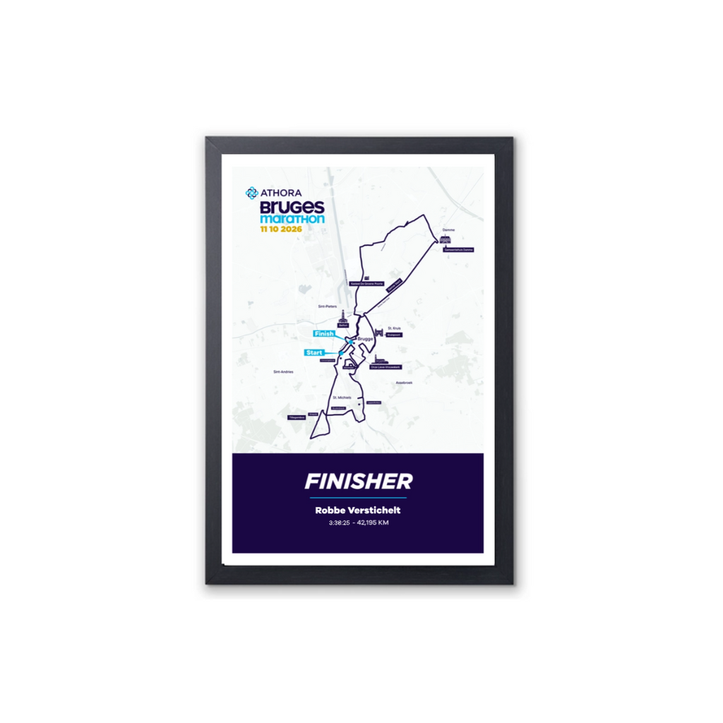 Athora Bruges Marathon - Framed finisher poster