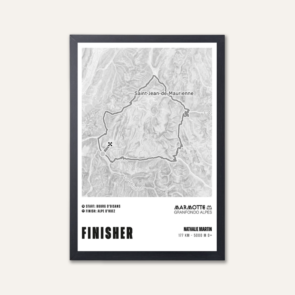 Marmotte Granfondo Alpes - Framed Finisher poster - 30x45 cm
