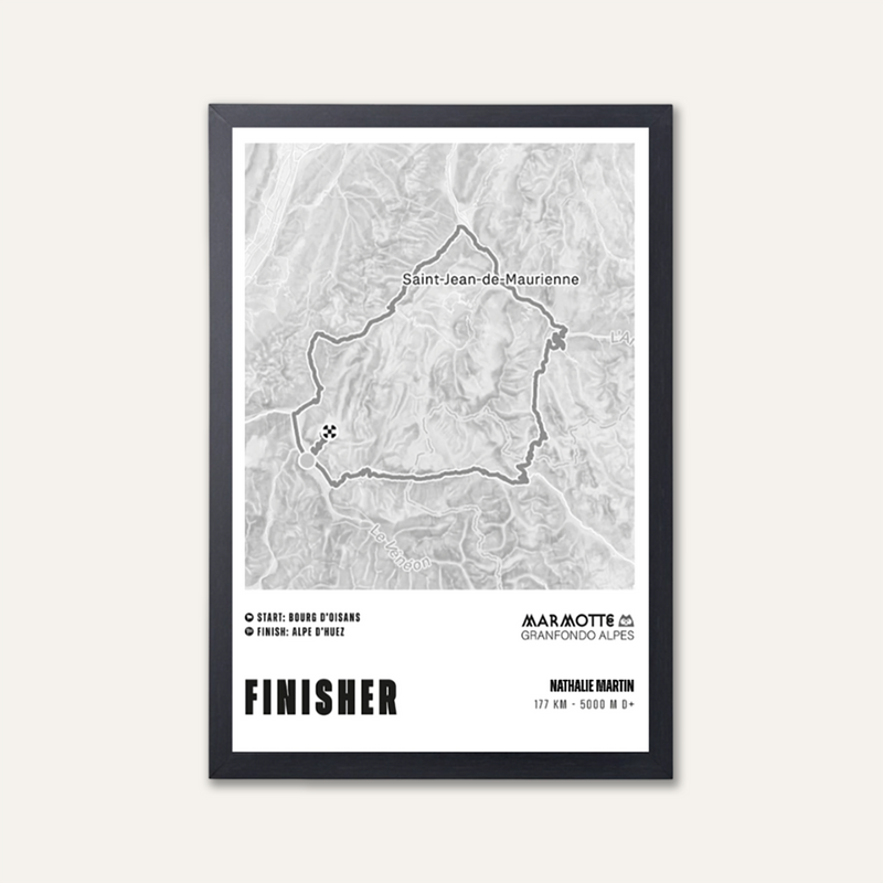 Marmotte Granfondo Alpes - Framed Finisher poster - 30x45 cm