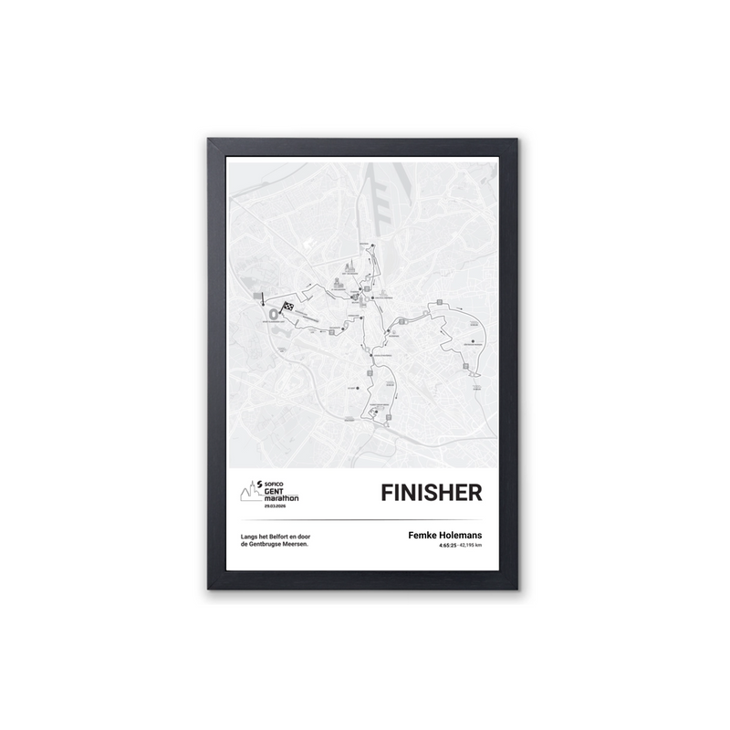 Sofico Gent Marathon - Framed poster finisher marathon - 30 x 45 cm