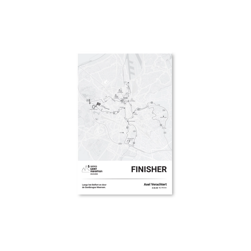 Sofico Gent Marathon - Poster finisher marathon - 30 x 45 cm