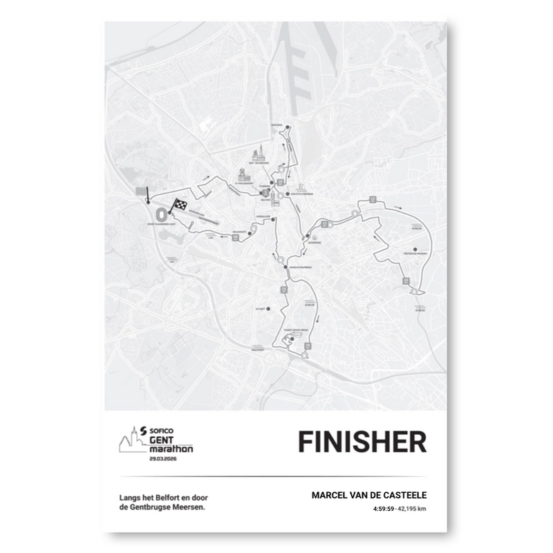 Sofico Gent Marathon - Poster finisher marathon - 40 x 60 cm