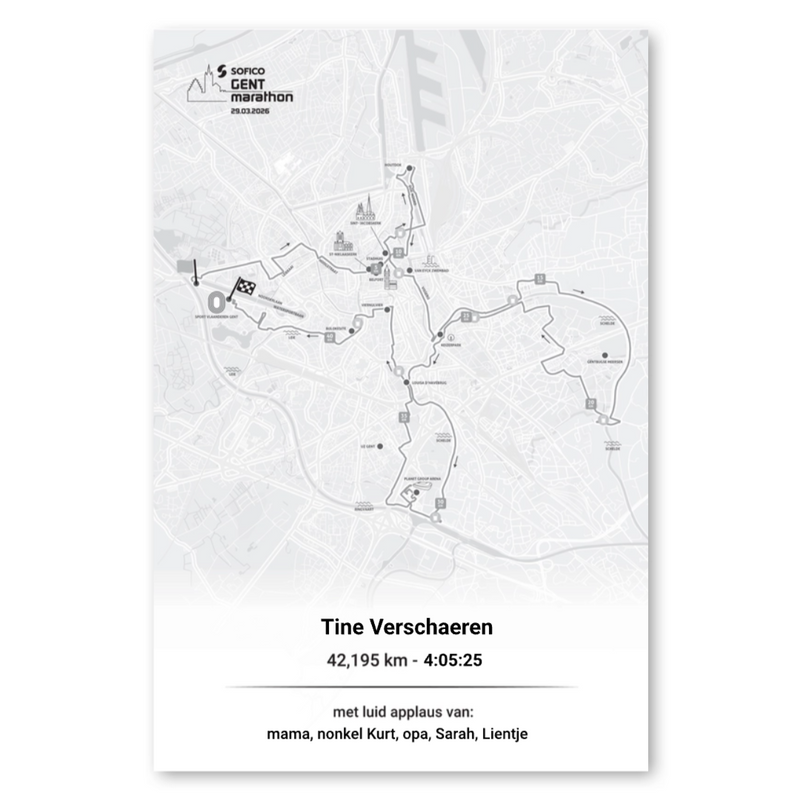 Sofico Gent Marathon - Poster finisher marathon with supporters - 40 x 60 cm