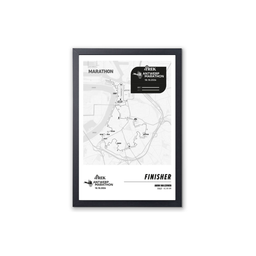 TREK Antwerp Marathon - framed finisher poster 30 x 45 cm