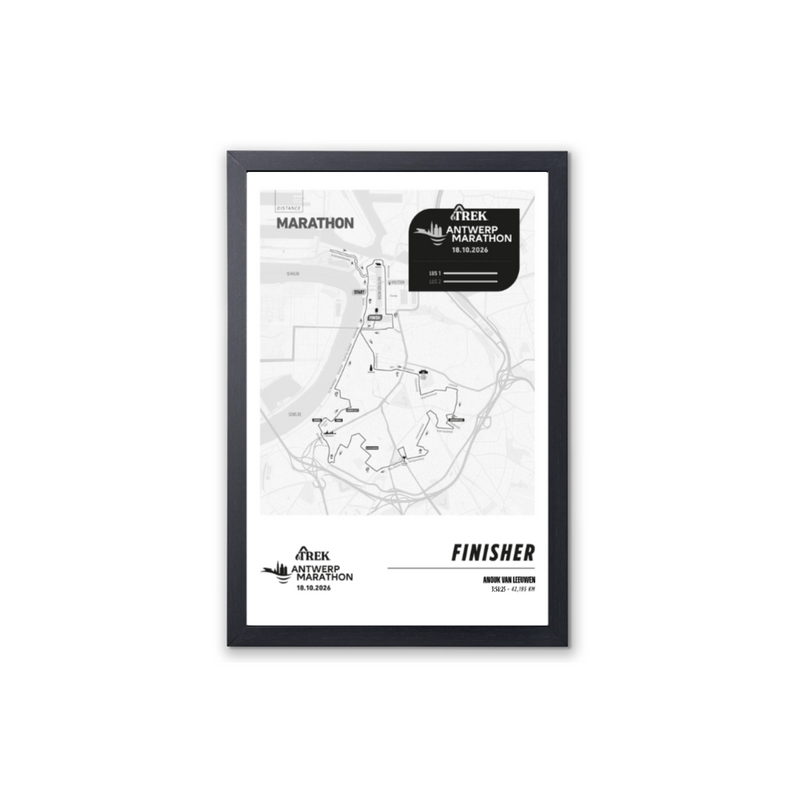 TREK Antwerp Marathon - framed finisher poster 30 x 45 cm