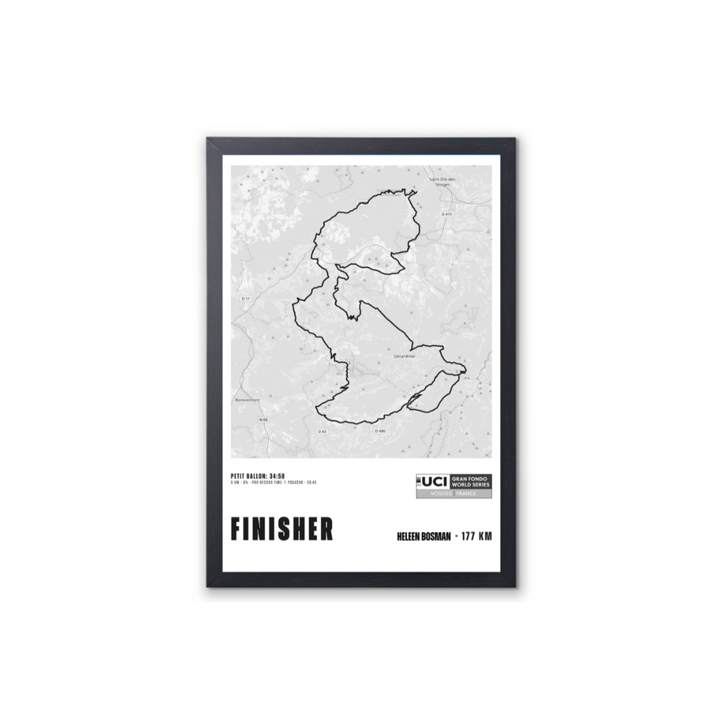 UCI GF Vosges - Framed finisher poster - Parcours - 30 x 45cm