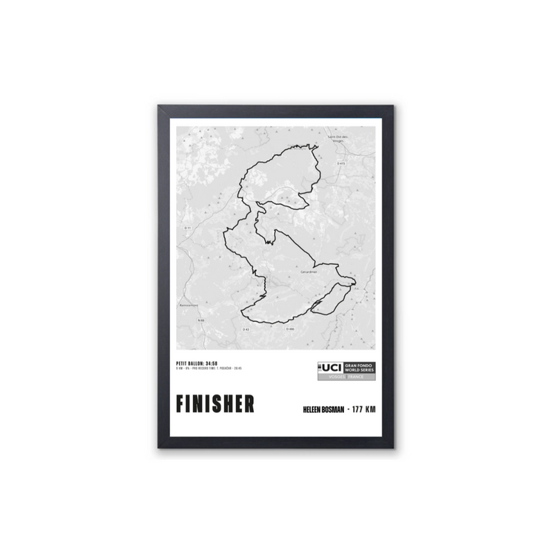 UCI GF Vosges - Framed finisher poster - Parcours - 30 x 45cm