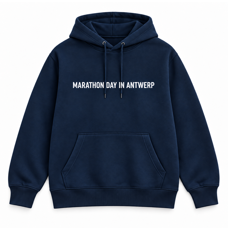 TREK Antwerp Marathon - pattern hoodie navy 