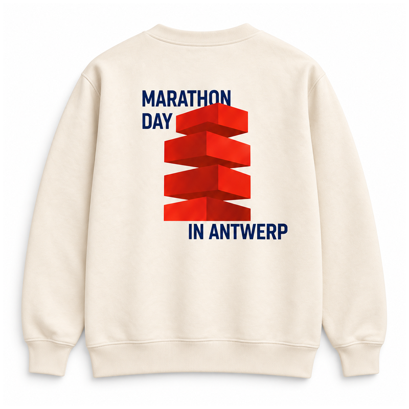 TREK Antwerp Marathon - marathon day sweater ecru