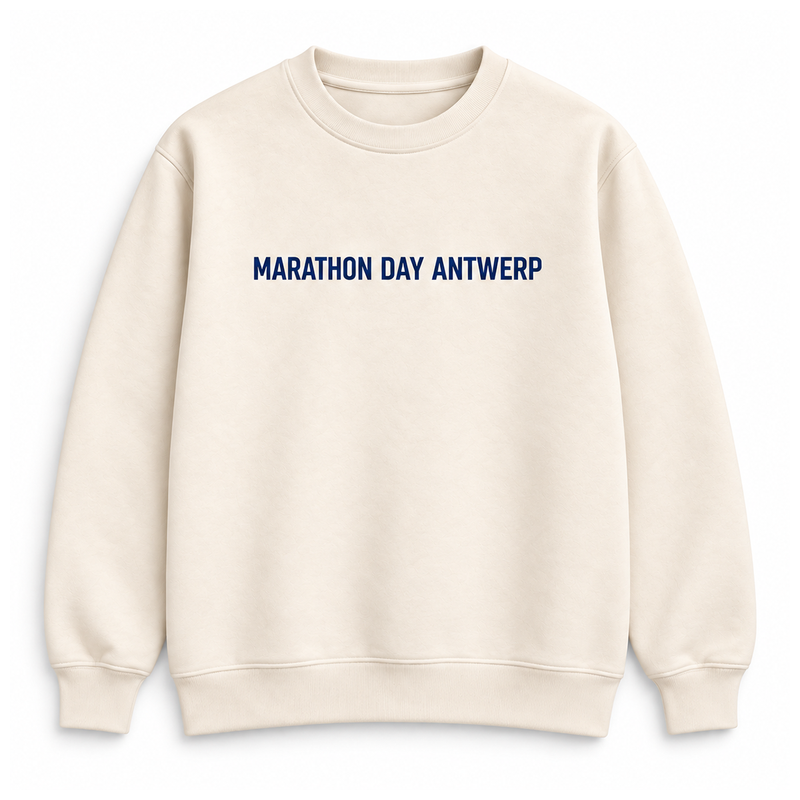 TREK Antwerp Marathon - marathon day sweater ecru