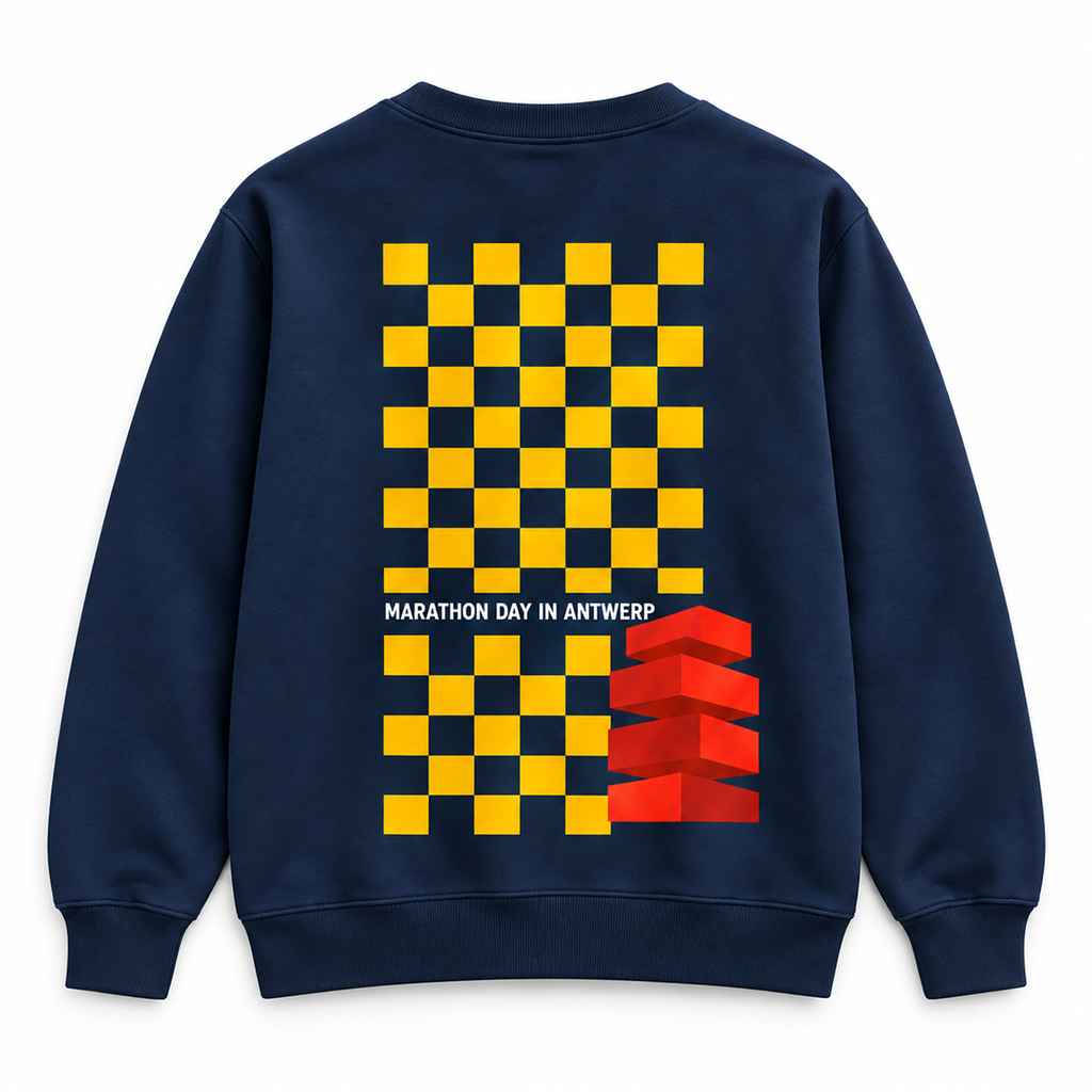 TREK Antwerp Marathon - pattern sweater navy 