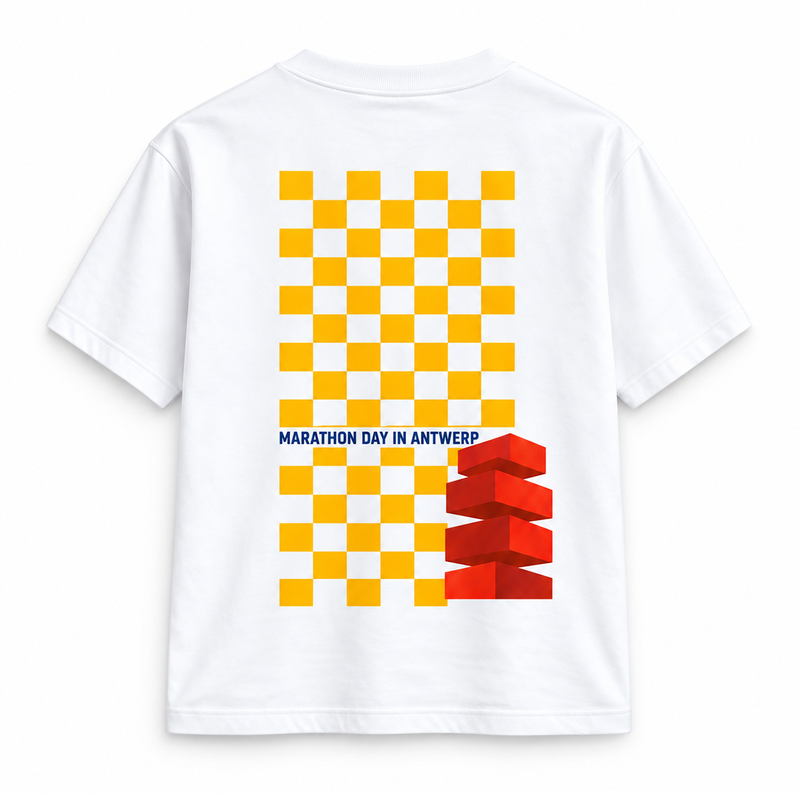 TREK Antwerp Marathon - pattern t-shirt white 